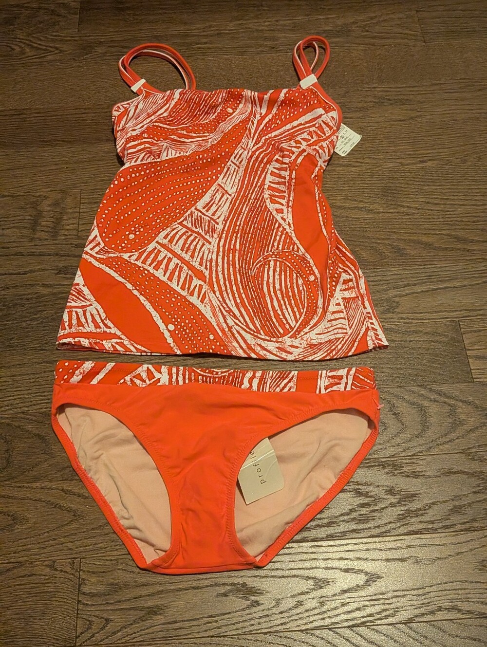 Orange Patterned Tankini One Piece - Profile By Gottex